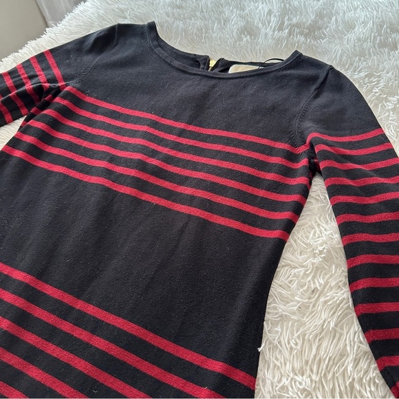 Michael Kors Black Red Striped Knit Sheath Dress Size L - Picture 10 of 14